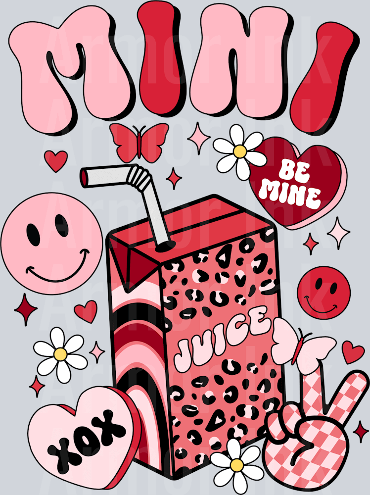Retro Valentine Mini DTF transfer