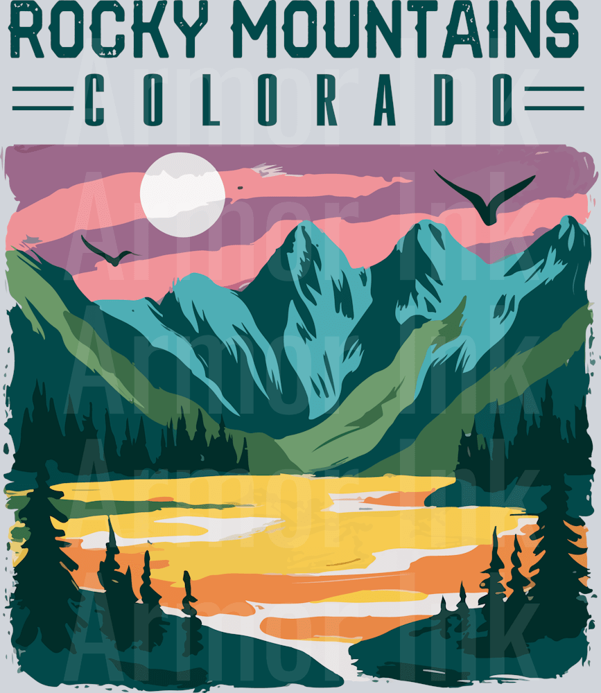 Rocky Mountains Colorado DTF transfer