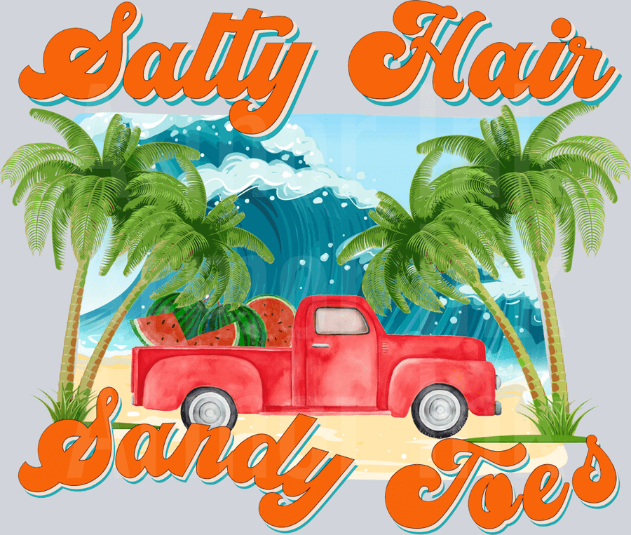 Salty Hair Sandy Toes DTF transfer