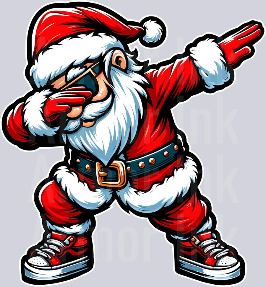 Santa Dabbing DTF transfer