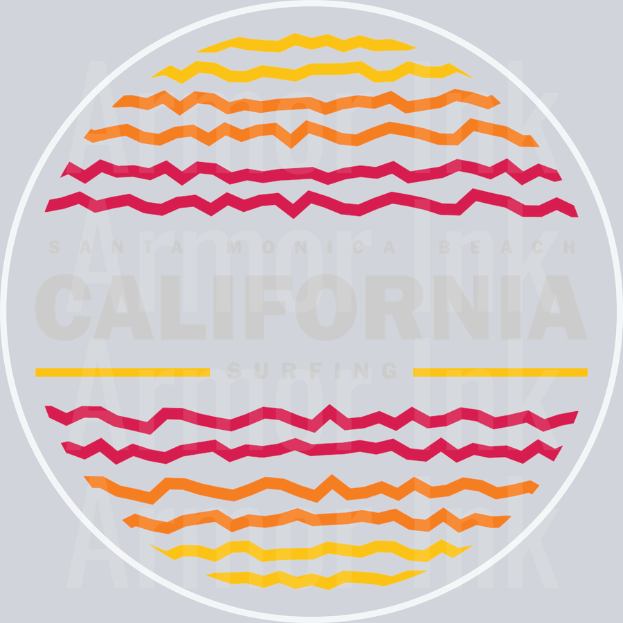 Santa Monica Beach California Surfing DTF transfer