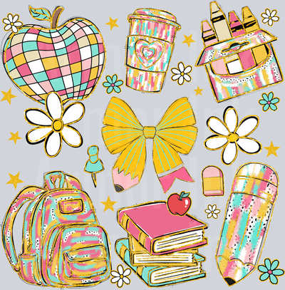 School Icons DTF transfer
