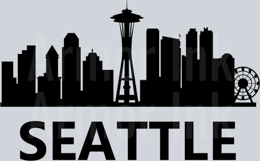 Seattle Black DTF transfer