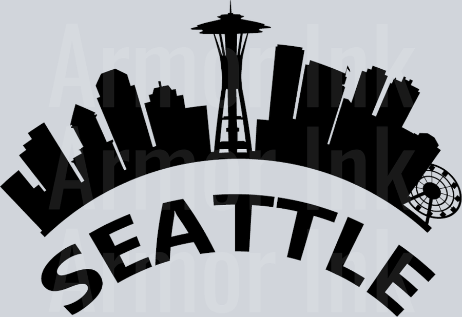 Seattle Black Rounded DTF transfer