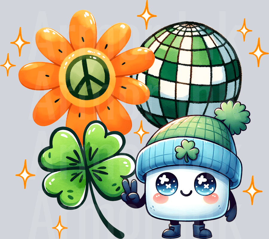 Shamrock Icons Peace DTF transfer
