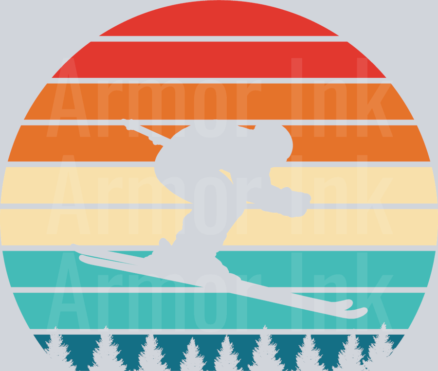 Skiing Retro DTF transfer