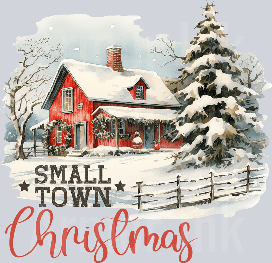 Small Town Christmas DTF transfer