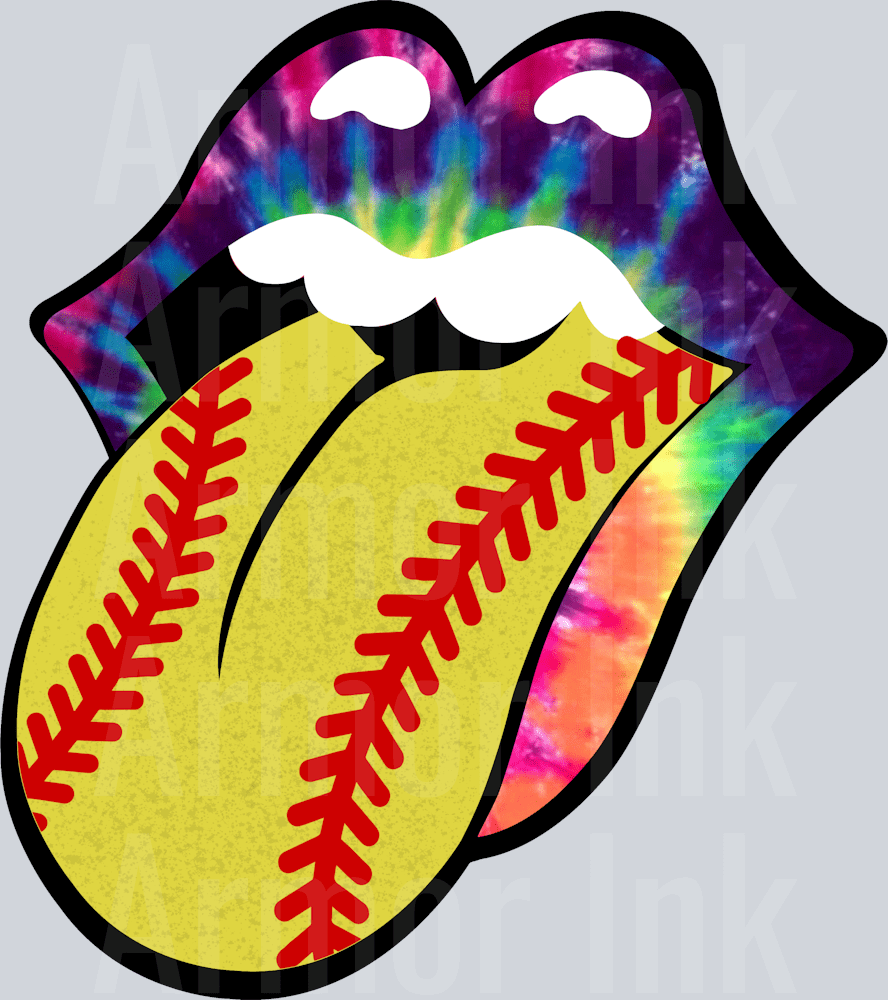 Softball Lips DTF transfer