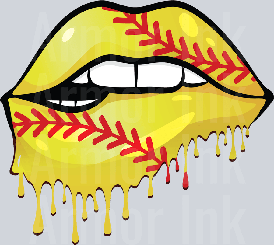 Softball Lips DTF transfer