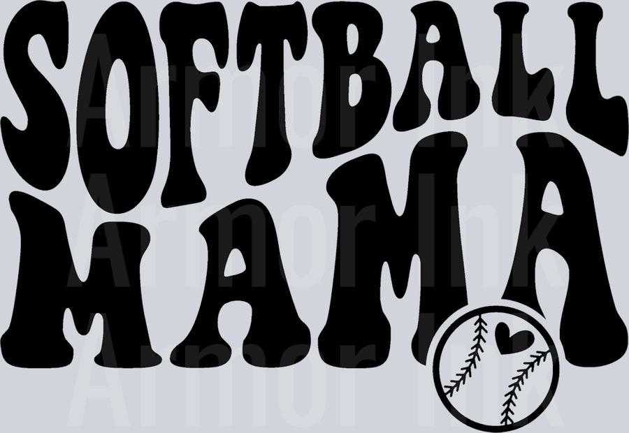 Softball Mama Black DTF transfer