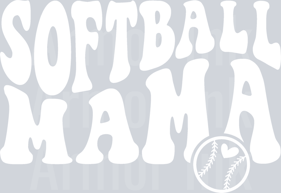 Softball Mama White DTF transfer