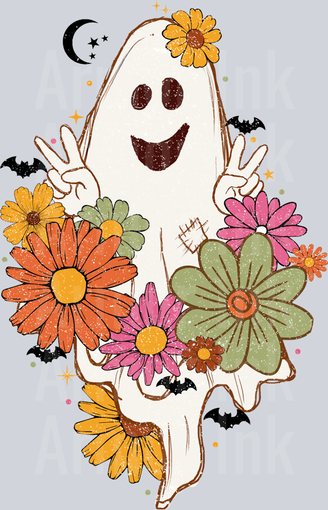 Spooky Flowers DTF transfer