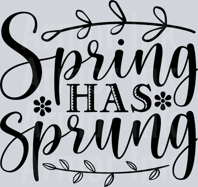 Spring Has Sprung Black DTF transfer