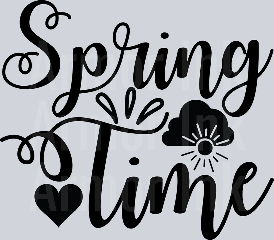 Spring Time Black DTF transfer