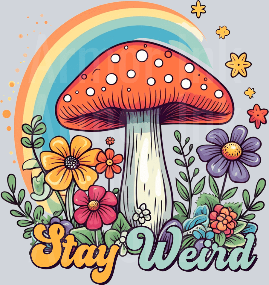 Stay Weird DTF transfer