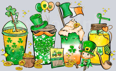 St.Patricks Day Drinks DTF transfer