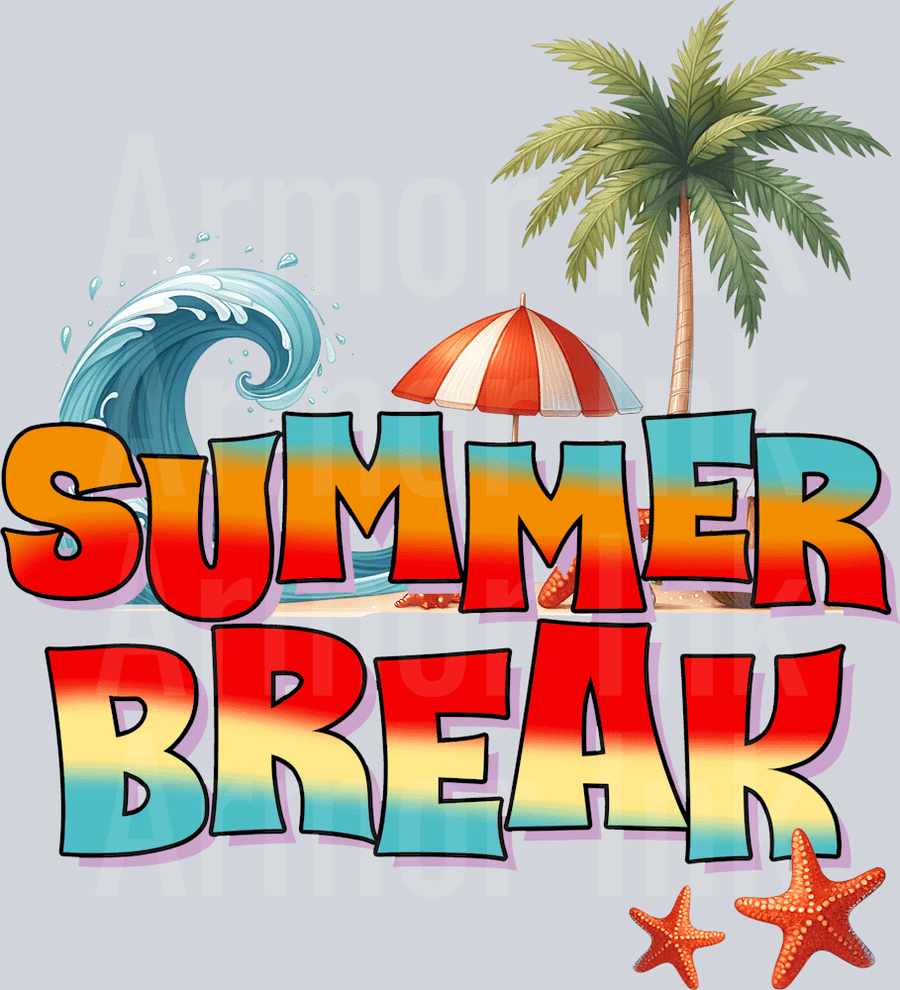 Summer Break DTF transfer