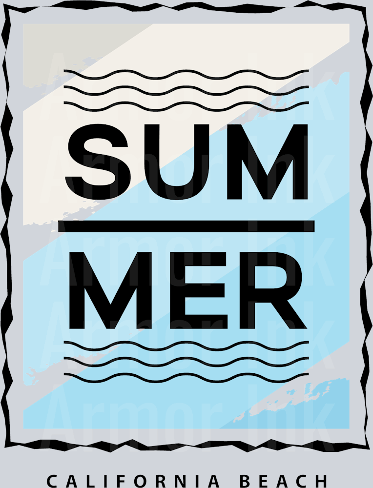 Summer California Beach DTF transfer