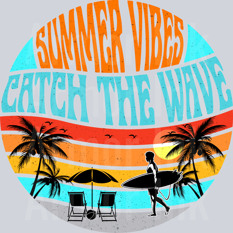 Summer Vibes Catch The Wave DTF transfer