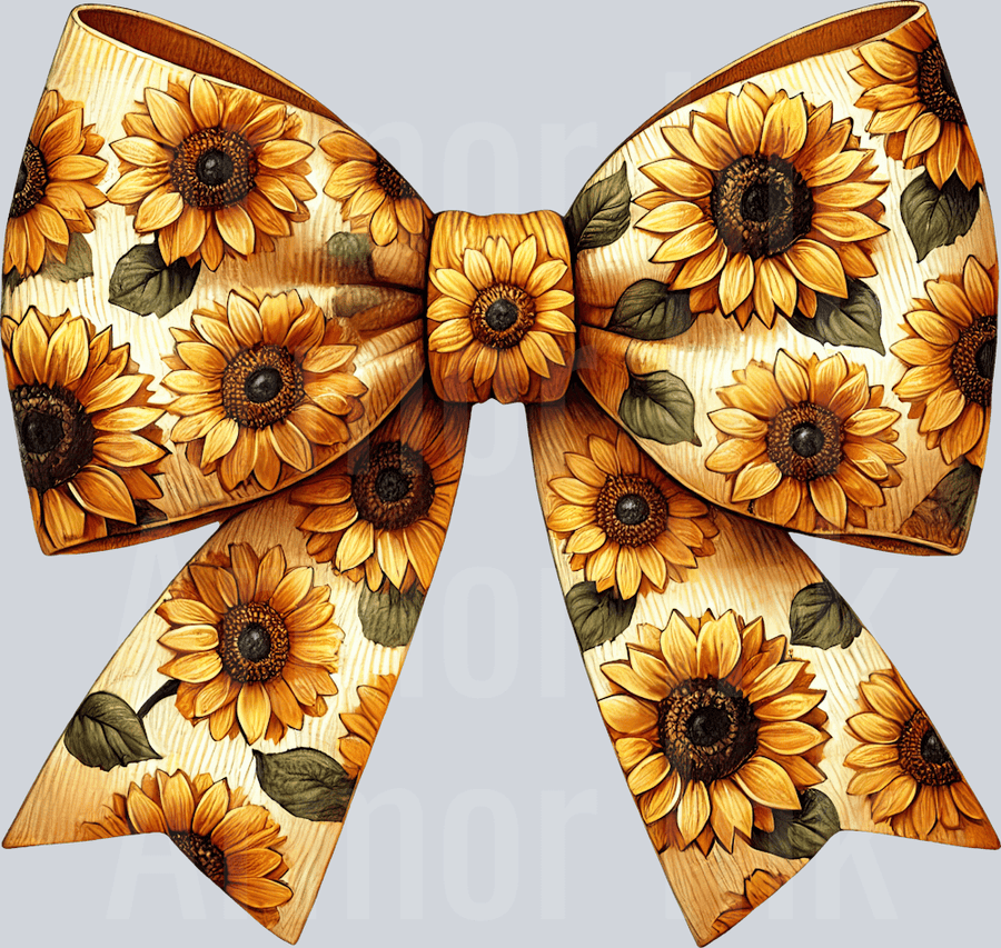 Sunflower Coquette Bow DTF transfer