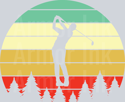 Sunset golf DTF transfer