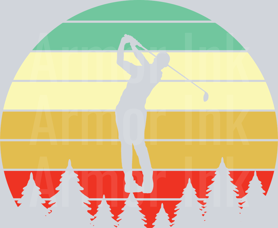 Sunset golf DTF transfer