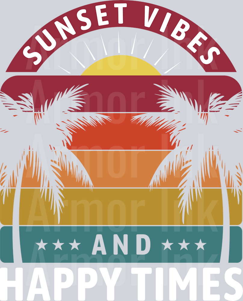 Sunset Vibes And Happy Times DTF transfer