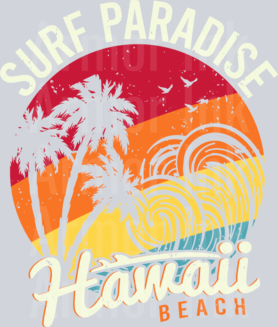 Surf Paradise Hawaii Beach DTF transfer