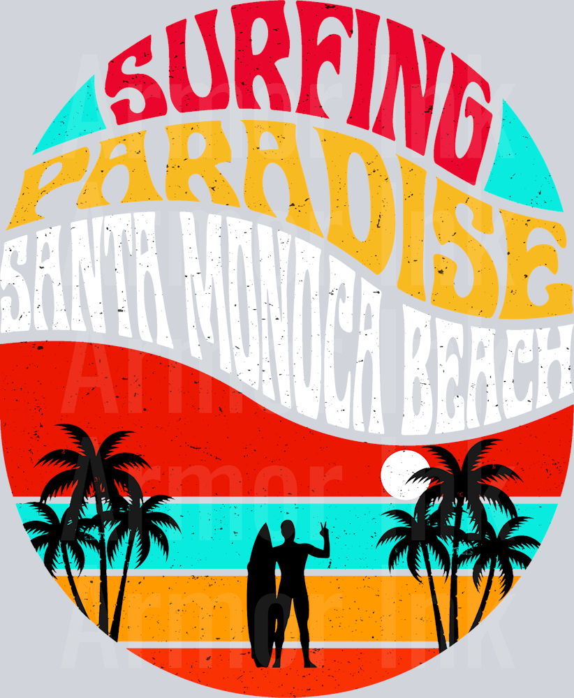 Surfing Paradise DTF transfer