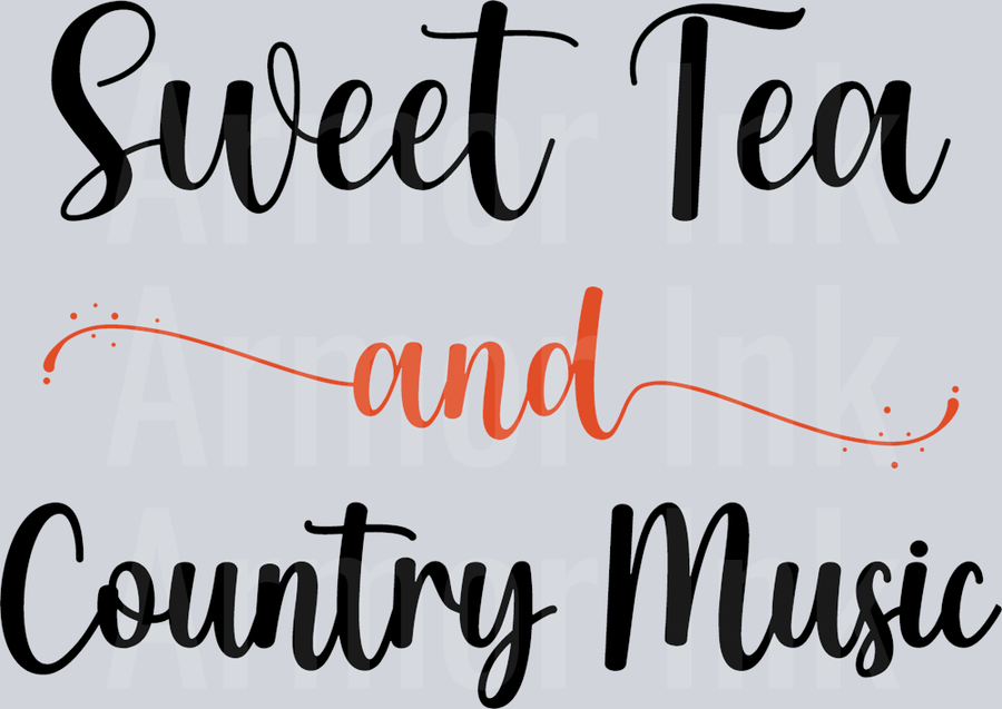 Sweet Tea And Country Music DTF transfer