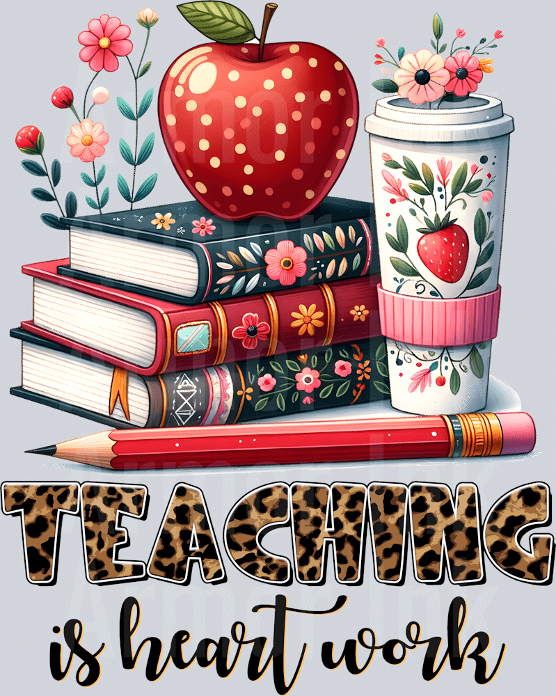 Teaching is Heart Work DTF transfer