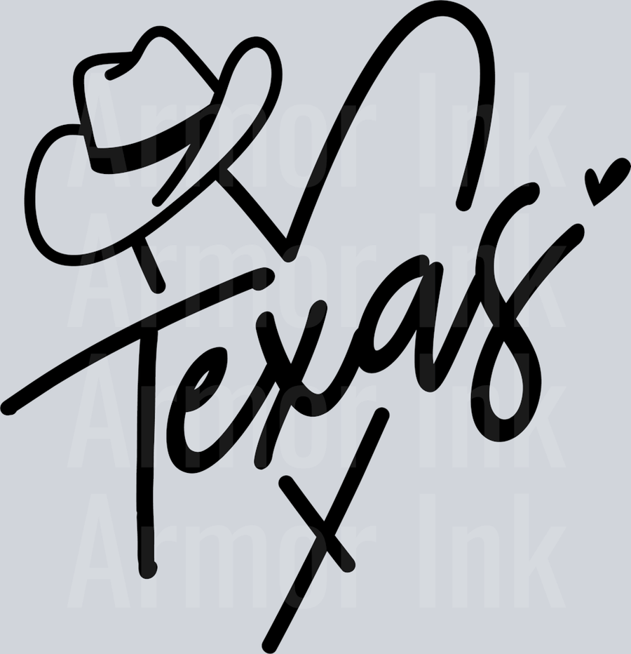 Texas Heart DTF transfer