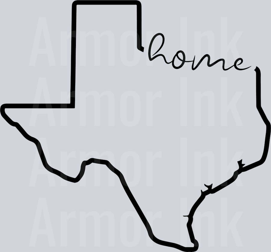 Texas Outline Home DTF transfer