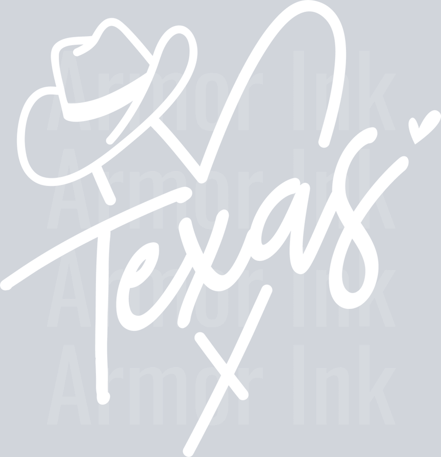 Texas White DTF transfer