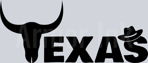 Texas With Longhorn And Hat