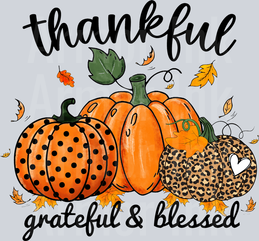 Thankful Grateful and Blessed DTF transfer