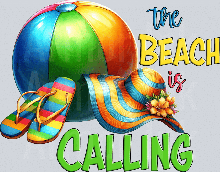 The Beach Is Calling DTF transfer