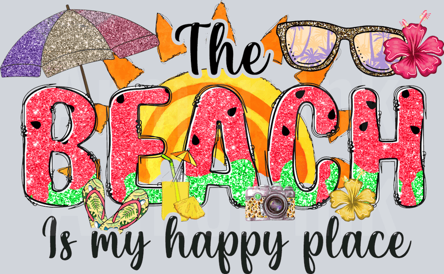 The Beach Is My Happy Place DTF transfer