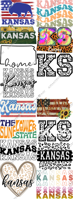 Kansas Pre-made 5 Foot (22x60) DTF Gang Sheet