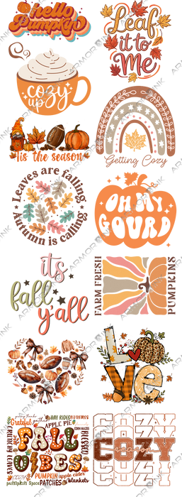 Fall Pre-made 5 Foot (22x60) DTF Gang Sheet