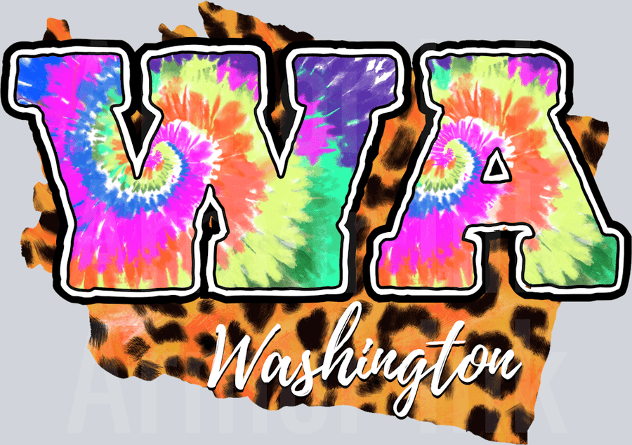 WA Washington Leopard DTF transfer