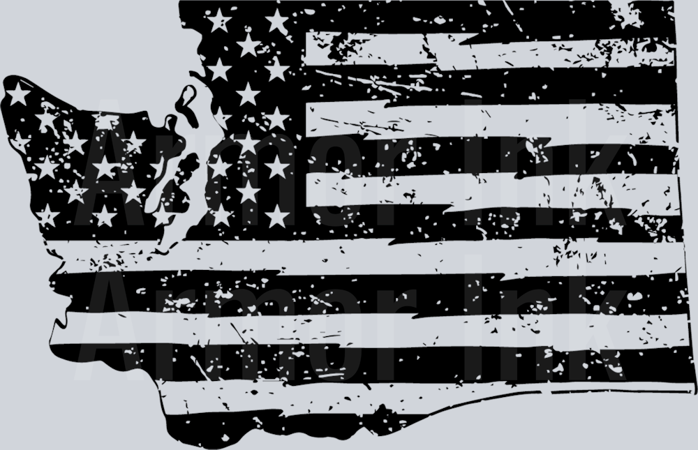 Washington American Flag Black