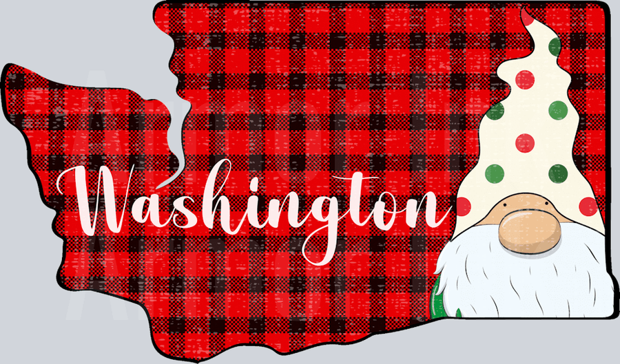 Washington Christmas Gnome DTF transfer