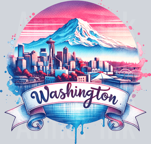 Washington Colorful Black Words