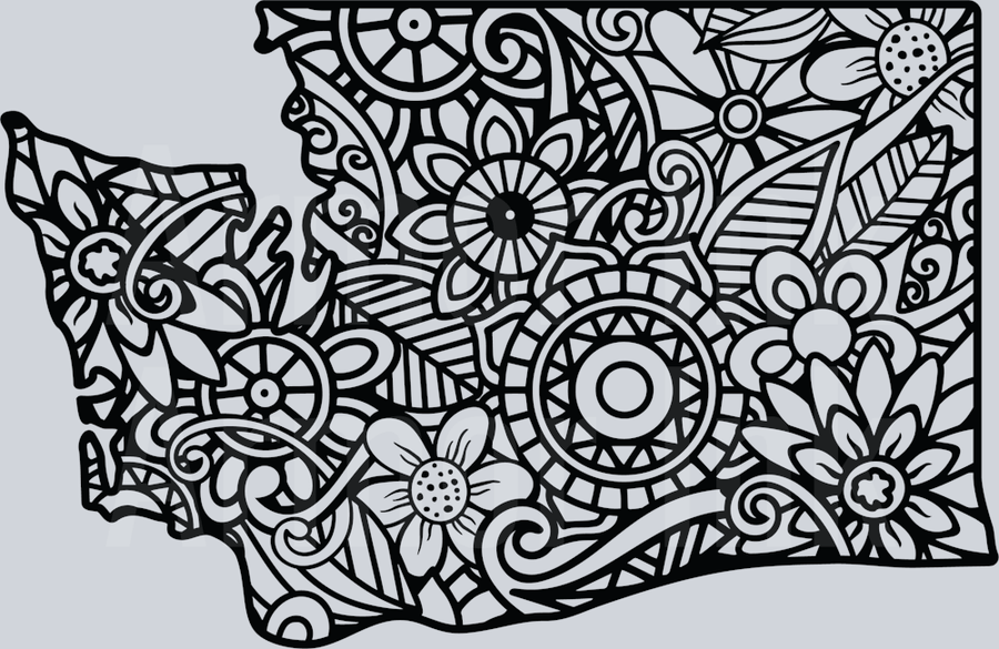 Washington Floral State DTF transfer