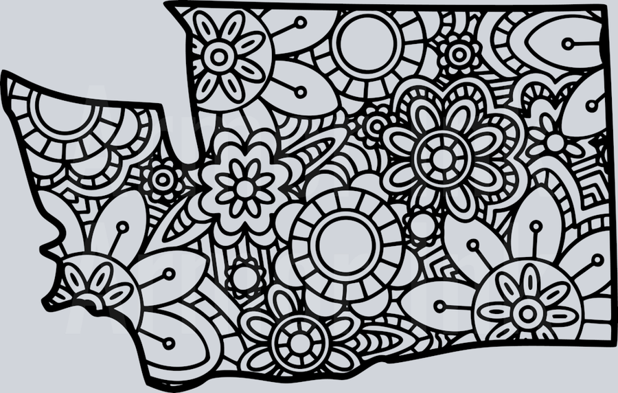 Washington Mandala Zentangle DTF transfer