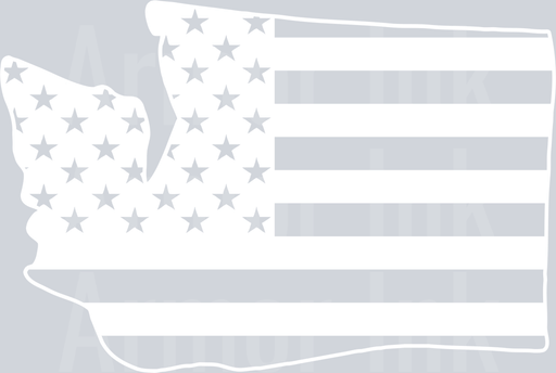 Washington State Shape American Flag White