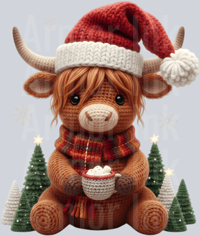 Crochet Highland Cow Christmas