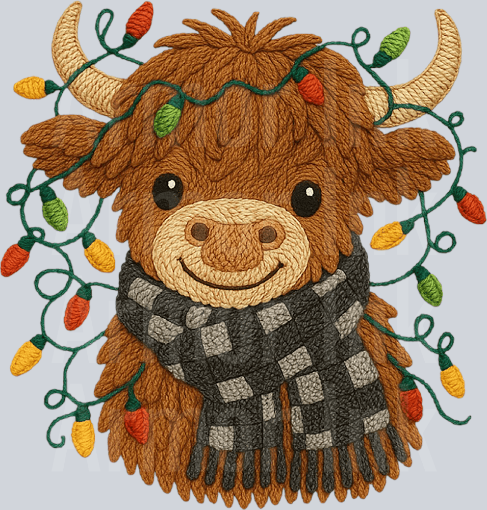 Christmas Crochet Highland Cow