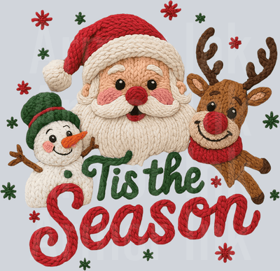 Tis The Season Christmas Crochet DTF transfer
